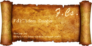Földes Csaba névjegykártya