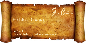 Földes Csaba névjegykártya
