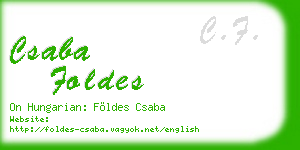 csaba foldes business card
